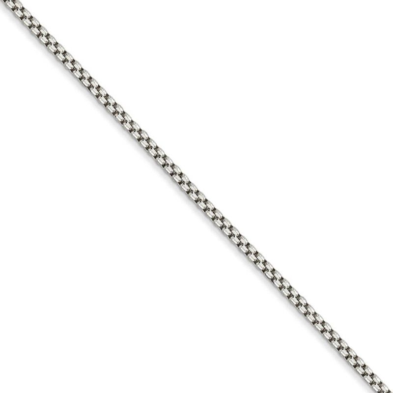 1.5mm Sterling Silver Solid Round Box Chain Necklace, 24 Inch
